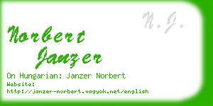 norbert janzer business card